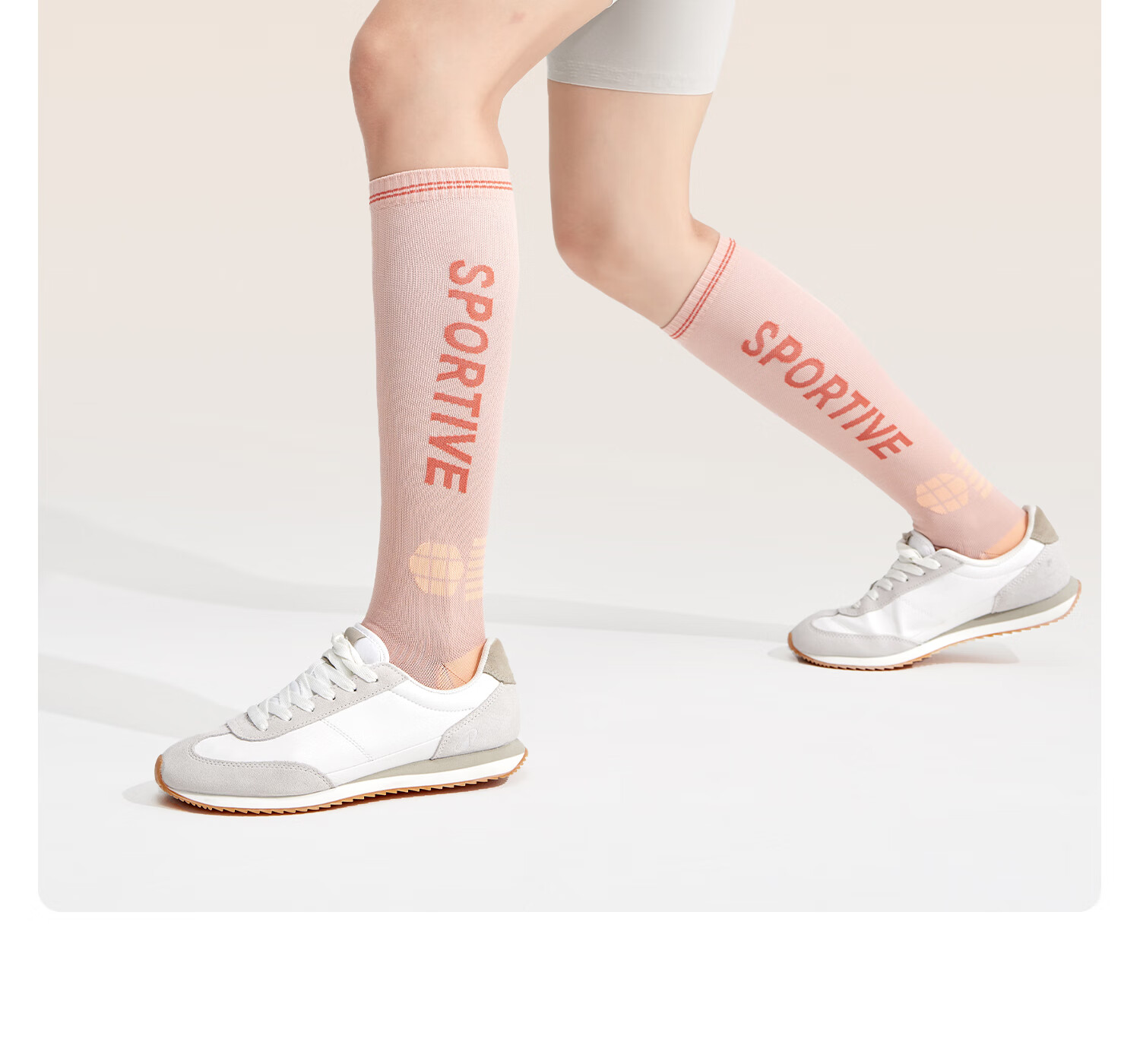 Yottoy Pressure Socks Calf Sleeves Non-Slip Running Sports Compression Socks Professional Women's Long Yoga Socks Bone Porcelain White 22