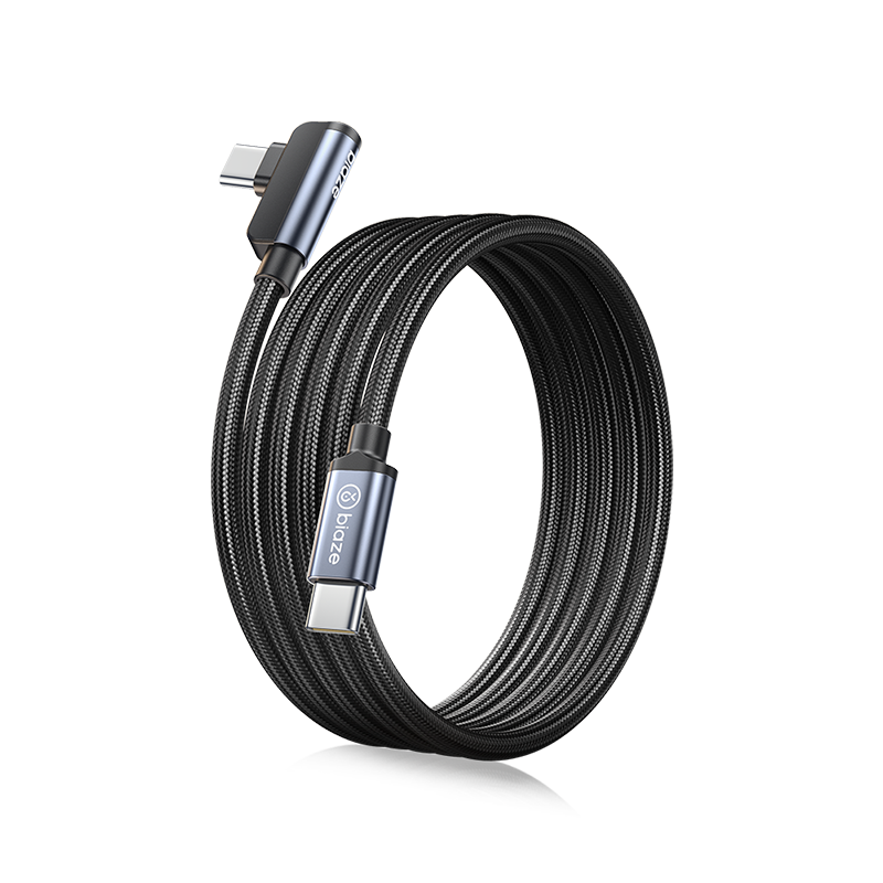 BIAZE Dual-Head Type-C Data Cable, 45W Super Fast Charging, 6A Angled Head Charging Cable, Suitable for Samsung W23/s22/21/Z Fold4/s24/s10/9 Fast Charging Phones, 2 Meters