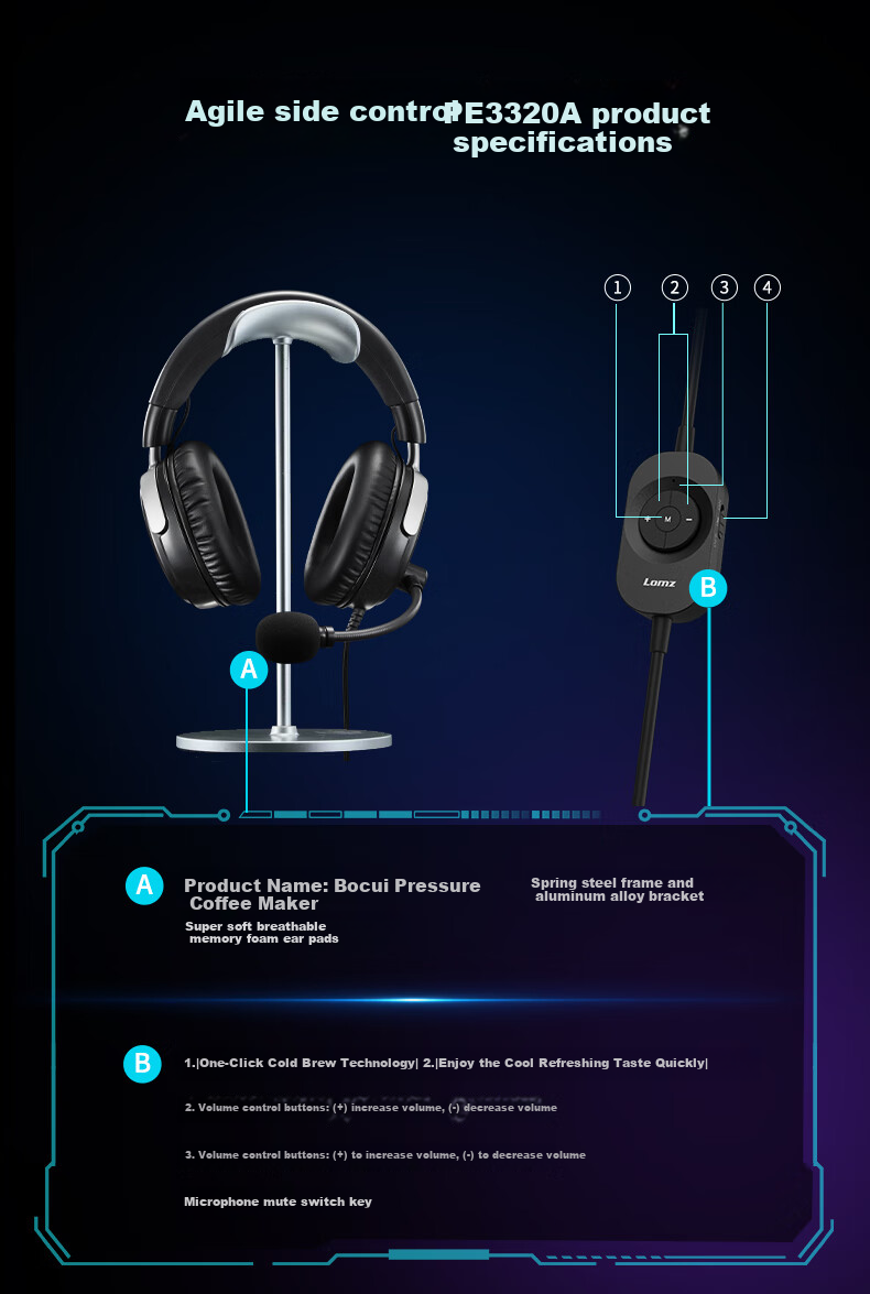 Leimoren Lomz Step W Gaming Headset for CSGO, HIFI High-Quality Computer USB Wired Active Noise Cancellation 7.1 Surround Sound Headphones with Microphone for Sound Positioning 7
