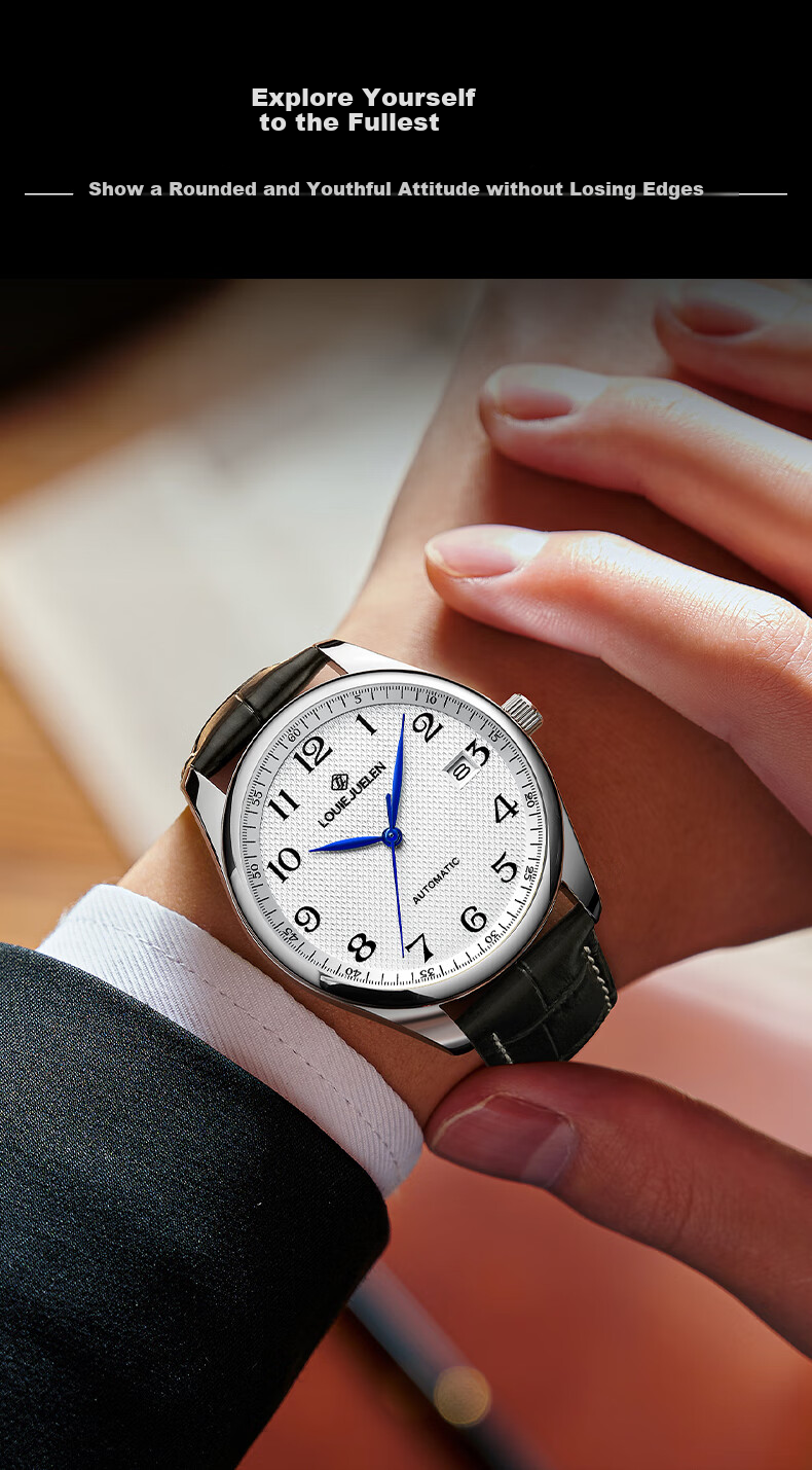 GEORGCOUNT Men's Watch, Silent Exam-Specific Fully Automatic Watch for Men, Suitable for Civil Servants, Postgraduate Entrance Exams, Middle And High School Students, Quartz Watch for Me 13