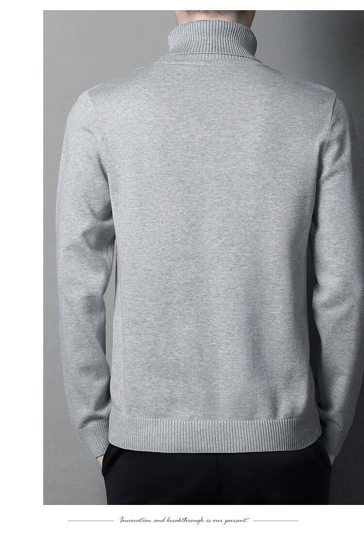MULINSEN Men's Turtleneck Sweater Autumn Winter Warm Pure Cotton New Year Base Knitwear Wine Red XL 6