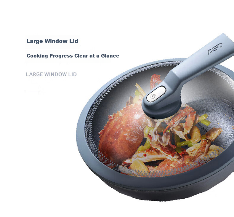 ASD Non-Stick Frying Pan with Blue Diamond Titanium Coating, Magic Stone Non-Stick, Smokeless, 28CM, Compatible with Induction Cookers, F5Q 9