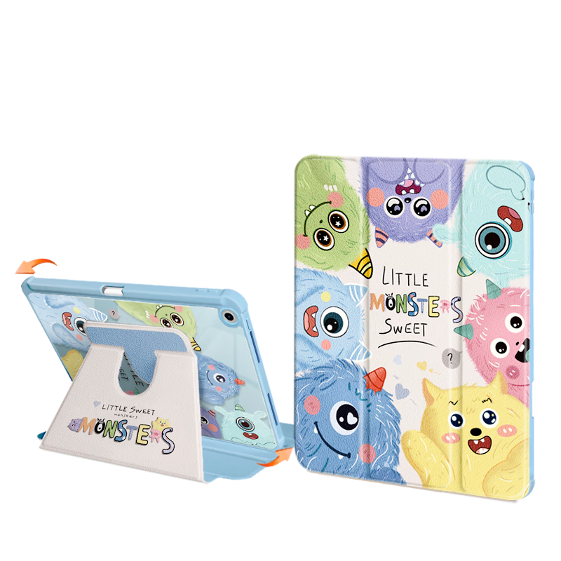 Asiwa Protective Case for Huawei MatePad 2023 SE, 10.4-Inch Tablet with Pen Holder, 360-Degree Rotating, Landscape And Portrait Support, Cartoon Painted Silicone Anti-Drop Bend-Resistant Tri-Fold Style