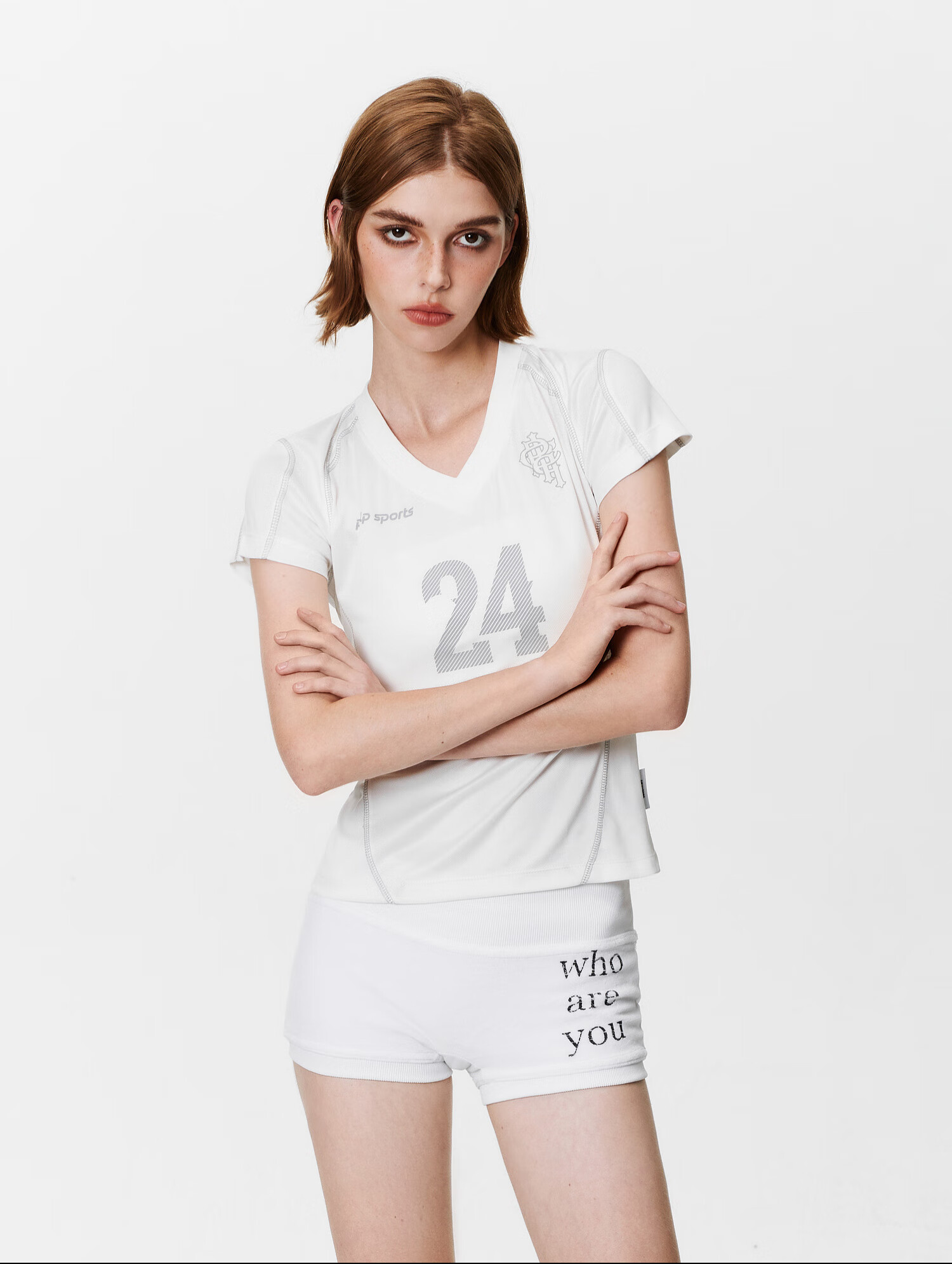 PCLP V-Neck Digital Football Short Sleeve Summer Slim Fit American Sports T-Shirt for Women Blue S 4