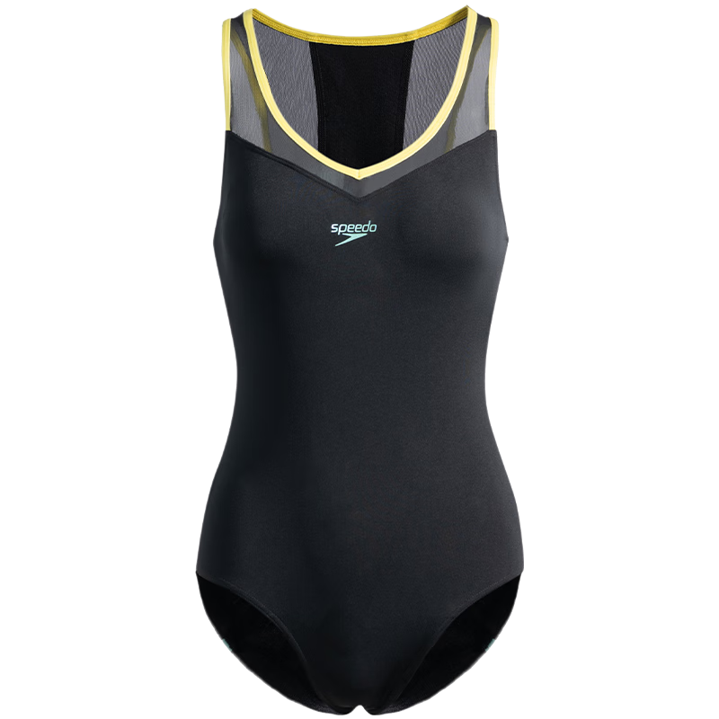 Speedo Black Label Hero 6.0 Sharkskin Aurora Line Sculpted Mid-Slit One-Piece Swimsuit Women Racing Training Black 40
