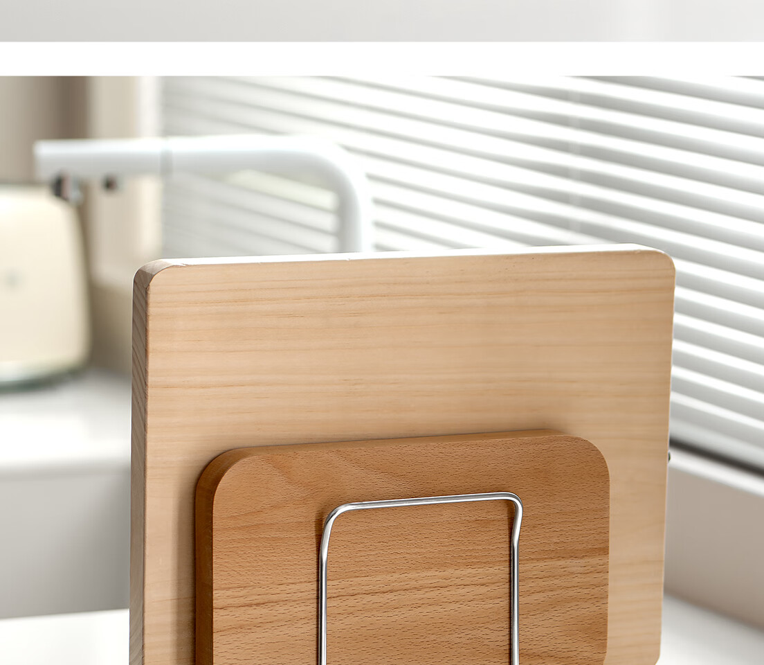 Lanjiaoluo Stainless Steel Cutting Board Rack, Chopping Board Storage Rack for Home Kitchen Countertop, Double-Layer Organizer Shelf 3