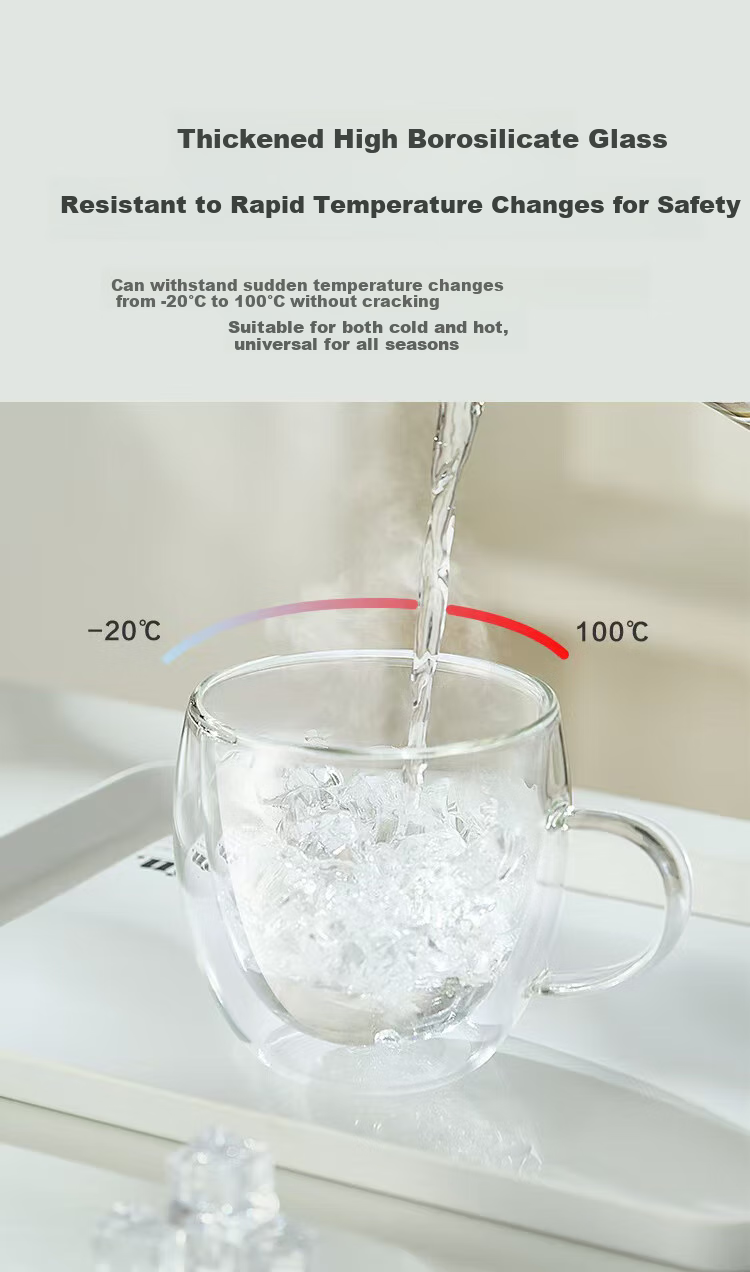 JD Original Glass Cup, Personal Use Tea Cup, Double-Layer Glass Heat-Resistant Coffee Mug, 380ml 5