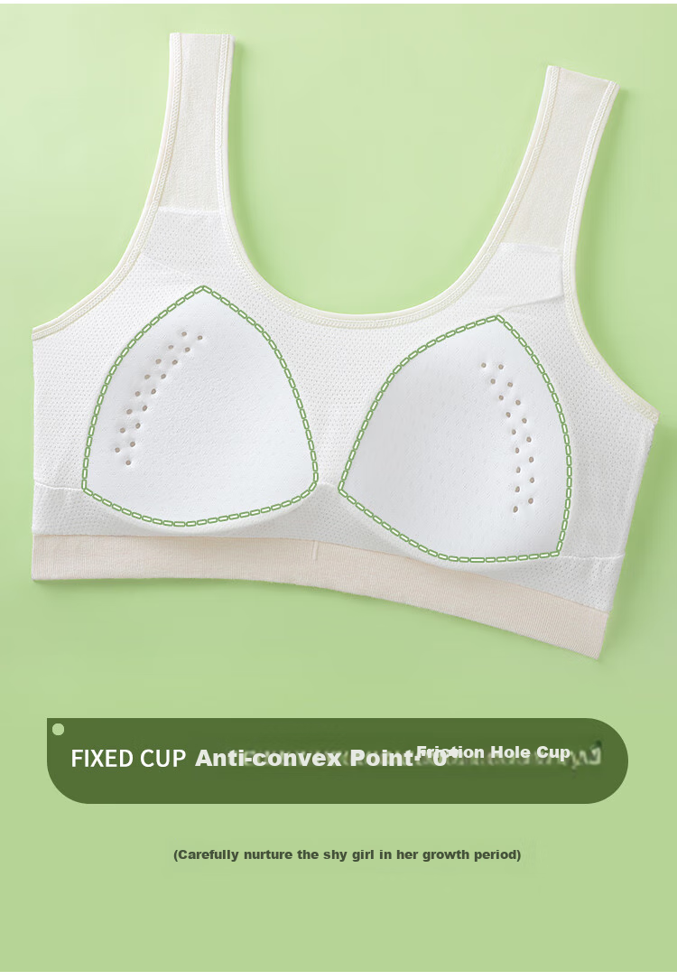 Modaier 2-Piece Set of Girls' Underwear Training Bra for Ages 12-16, White + Pink 9