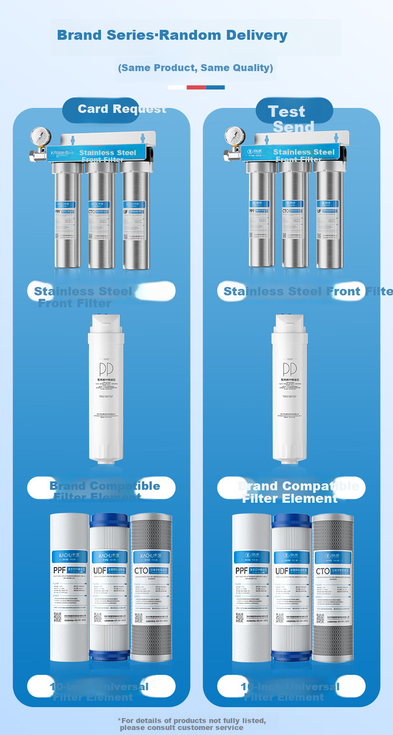 Kaqiu Water Purifier Filter Cartridge, Universal 10-Inch Ultrafiltration Membrane, 20-Inch Household Pre-Filter Hollow Fiber, Tap Water Filtration Ultrafiltration Machine Accessories, 10-Inch Universal UF [Pack of 3] 1