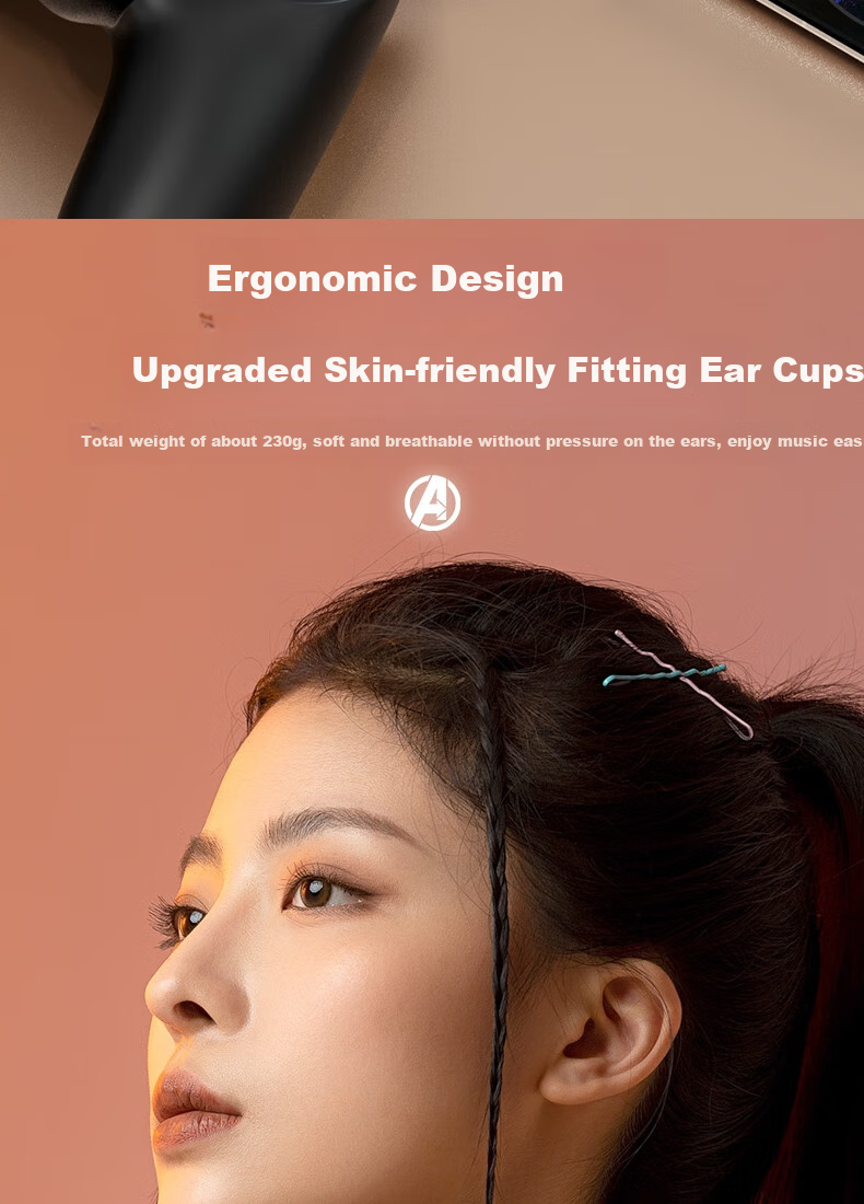 DISNEY Marvel Official Authorized Wireless Bluetooth Headphones, Over-Ear Gaming Music Sports Earphones MR02 Upgraded Version, Captain America Edition, Compatible with Apple, Xiaomi, Huawei 8