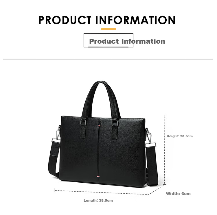RED DRAGONFLY Top-Grain Leather Professional Briefcase Business Laptop Bag Handbag, Birthday Gift for Dad Or Husband 8