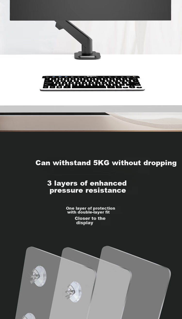 LUCKPRO Strong Adhesive No-Hole Display Stand with Pre-Drilled Holes, 10x10cm Spacing, for 15-34 Inch Computer Monitor, Fixed Accessory Converter Adhesive 2