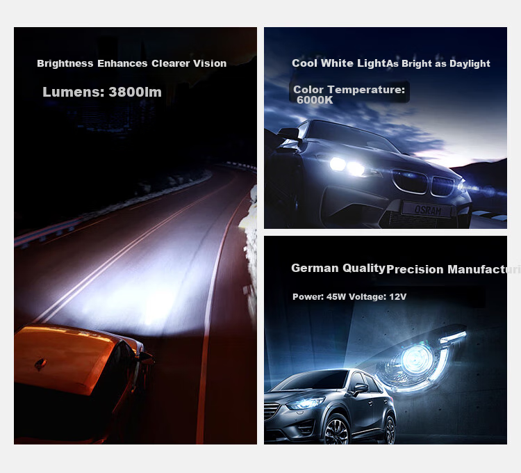 OSRAM Automotive LED Headlights, Automotive Bulbs, High Beam, Low Beam, Yechizhe MAX H8/H11, 12V, 45W 3