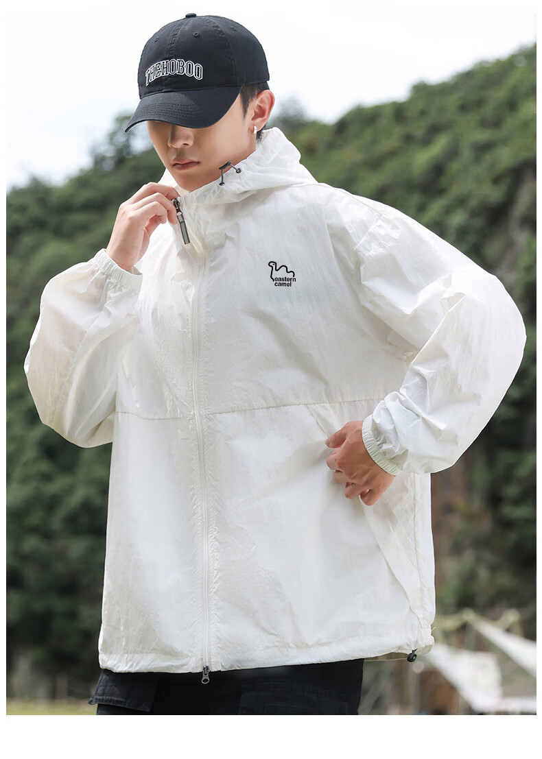 EASTERN CAMEL Couple's Sun Protection Clothing, Men And Women Summer UPF100 UV-Resistant Sun Protection Fishing Jacket, Men's White, 3XL 23