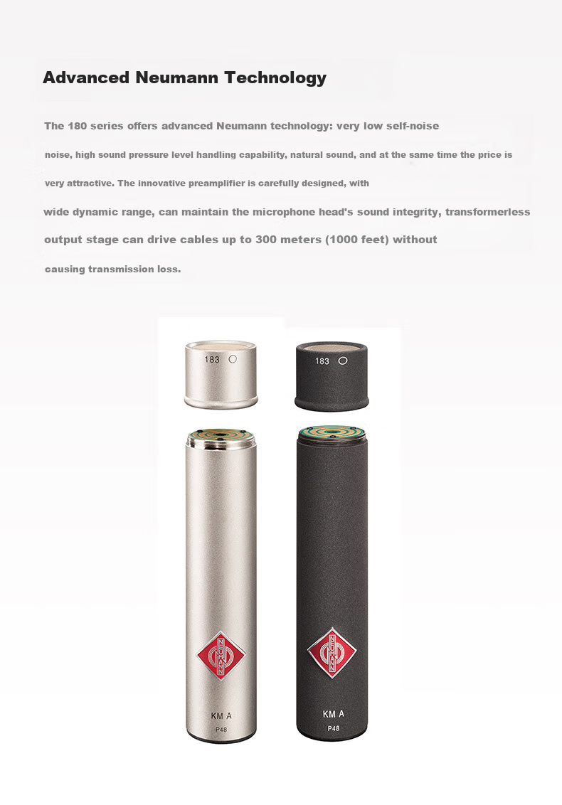 NEUMANN KM184 Small Diaphragm Condenser Microphone Professional Recording Instrument-Specific Heart-Shaped Directional Condenser German Import Broadcast-Grade Sound Quality 5