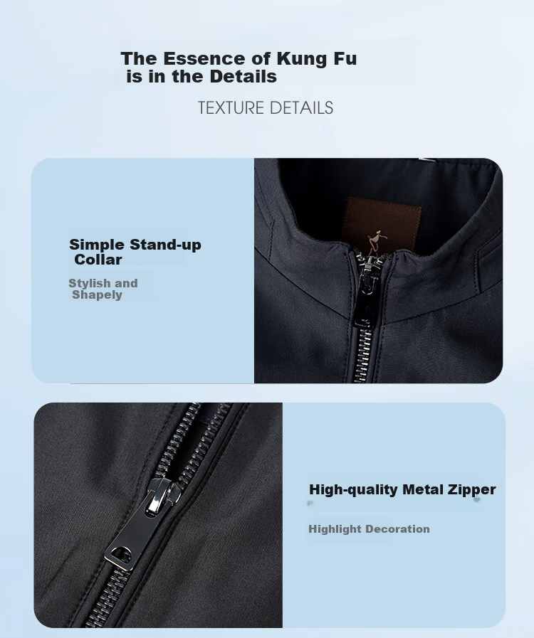 TRIES Men's Jacket Stand Collar Light Business Fashion Spring And Autumn New LOGO Embroidery Solid Color Lightweight Outerwear 4