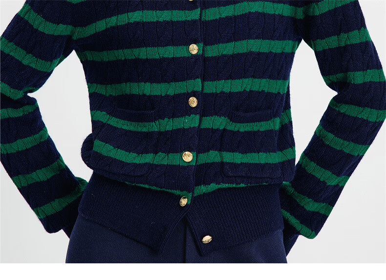 Navikail [Celebrity Style] Italy Small Sailboat Women's 25 New Full Wool Knit Cardigan Jacket 2334095501 10
