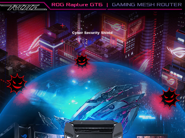 ROG [Renewal Subsidy] ROG Cube Tri-Band 10 Gigabit Gaming Distributed Parent-Child Router | Whole-House WiFi 6 Set, Gigabit Wireless Aimesh Flexible Routing System 24