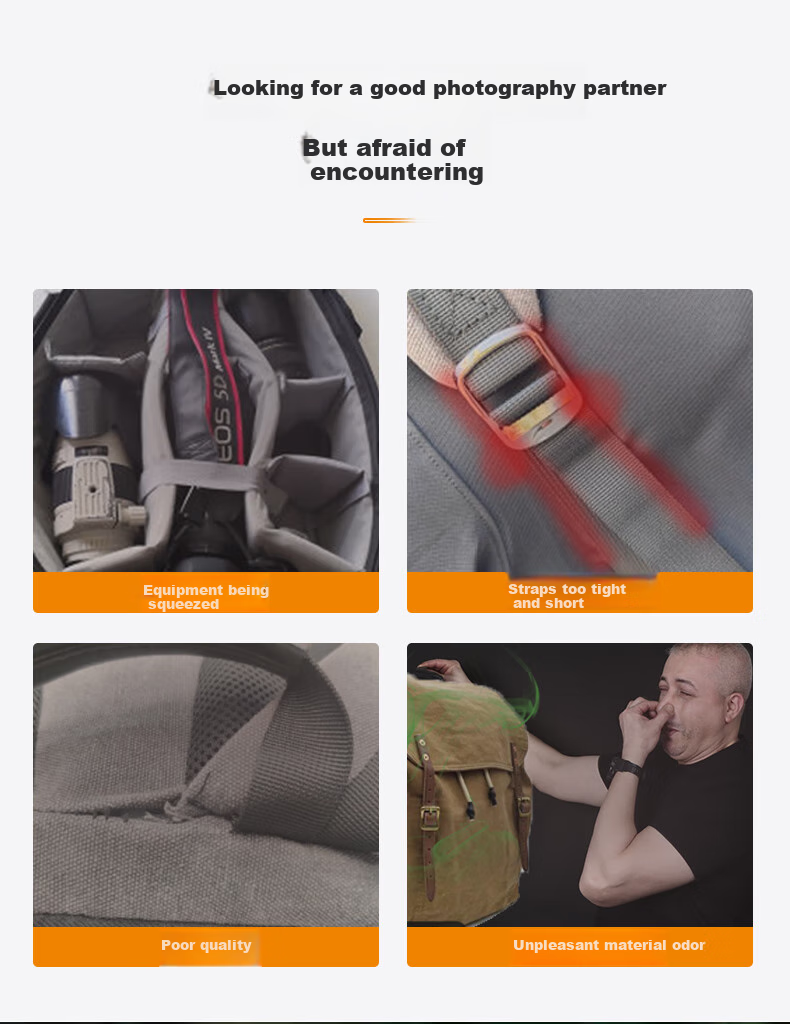 Pulewei DSLR Camera Bag, Backpack Photography Bag, Digital Canvas Outdoor Waterproof Travel Backpack 2