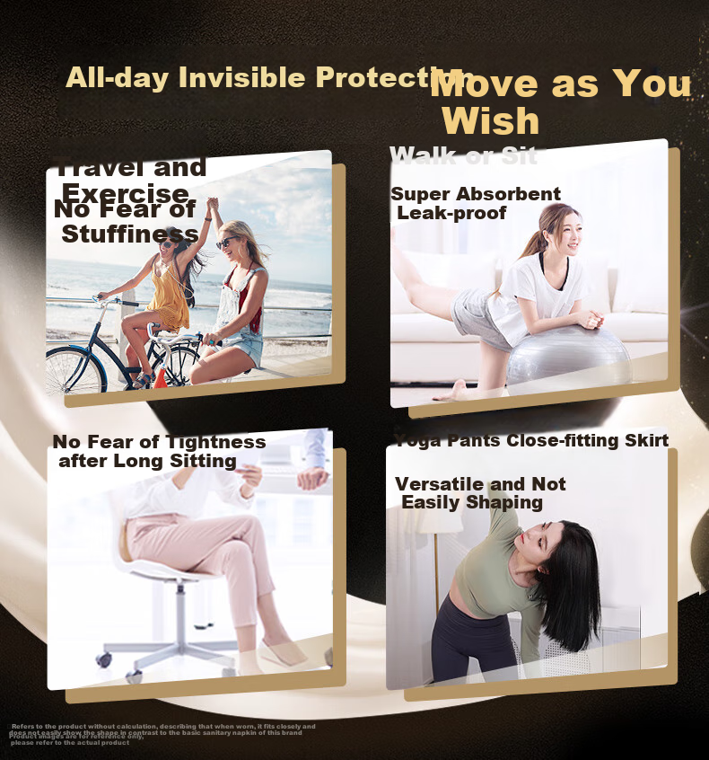 Hushubao Invisible Adhesive Shorts XL Plus Size 8 Pieces, Comfort Pants, Morning Pants, Sanitary Napkins, Can Be Stuck, Sleep Pants, Suitable for Postpartum Use 6