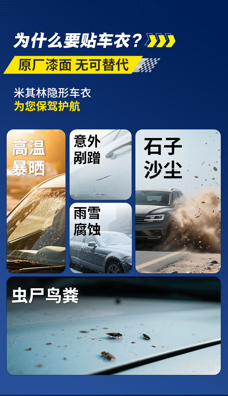 MICHELIN Invisible Car Paint Protection Film Full Body TPU Anti-Scratch Protective Film Thickened Upgrade 8MIL with Installation Package 11