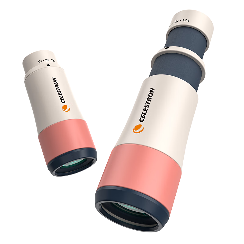Celestron Kids 6-12x25 Zoom High-Definition Portable Monocular Telescope Pink Birthday Gift for Children