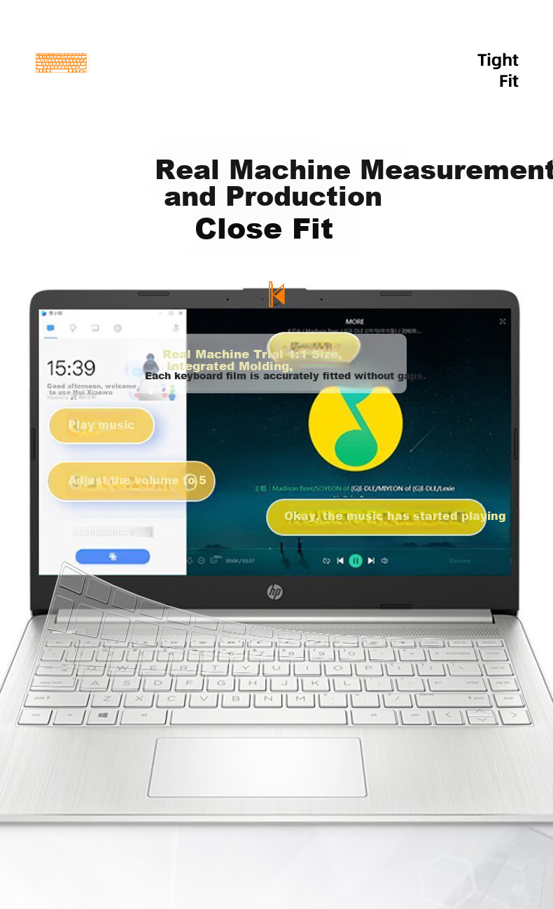 Jiasu Compatible with HP Star 14/Star 14 Youth Edition/Star 14s, Rui 14 Keyboard Cover + High-Definition Screen Protector, 14-Inch Laptop High-Definition Transparent Film Set 2