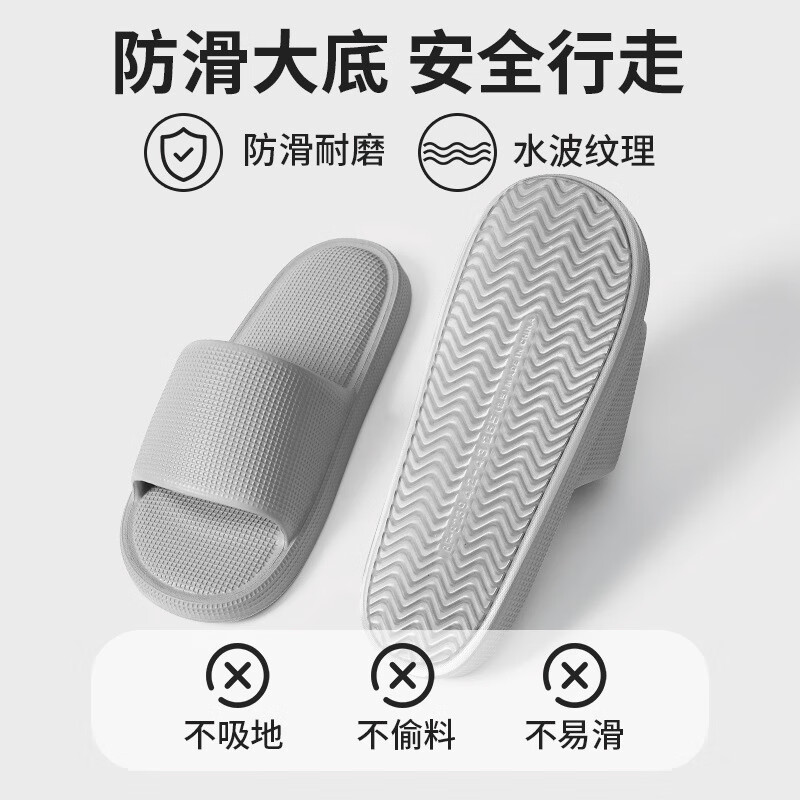 GUOLUOFEI Men's Indoor Non-Slip Soft Sole Slippers, Cloud-Like Comfort, Couple Bathroom Shower Slippers, White, Size 36-37