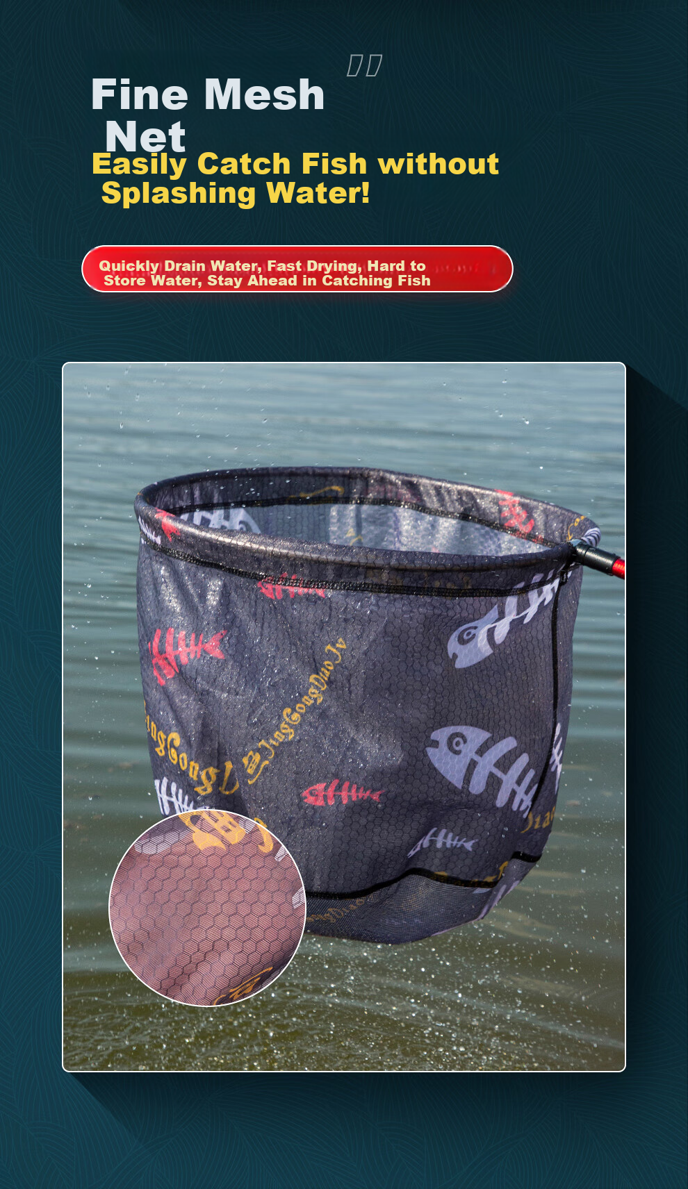 Shensha 3-Meter Carbon Fiber Landing Net with Extendable Handle, Ultra-Light And Ultra-Hard Fish Scoop Net, Fishing Tackle Accessory 16