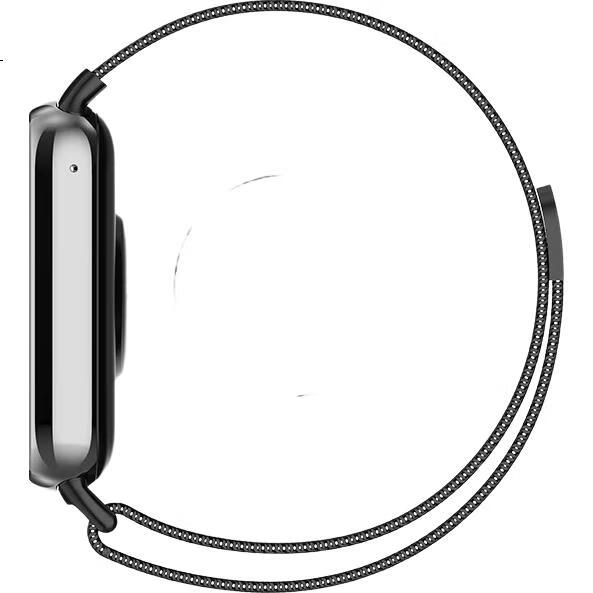 Ремешок KMaxAI Milanese для Xiaomi Mi Band 9/8 Pro, Redmi Watch 6/5/4, нержавеющая сталь, магнитная застежка, серебристый