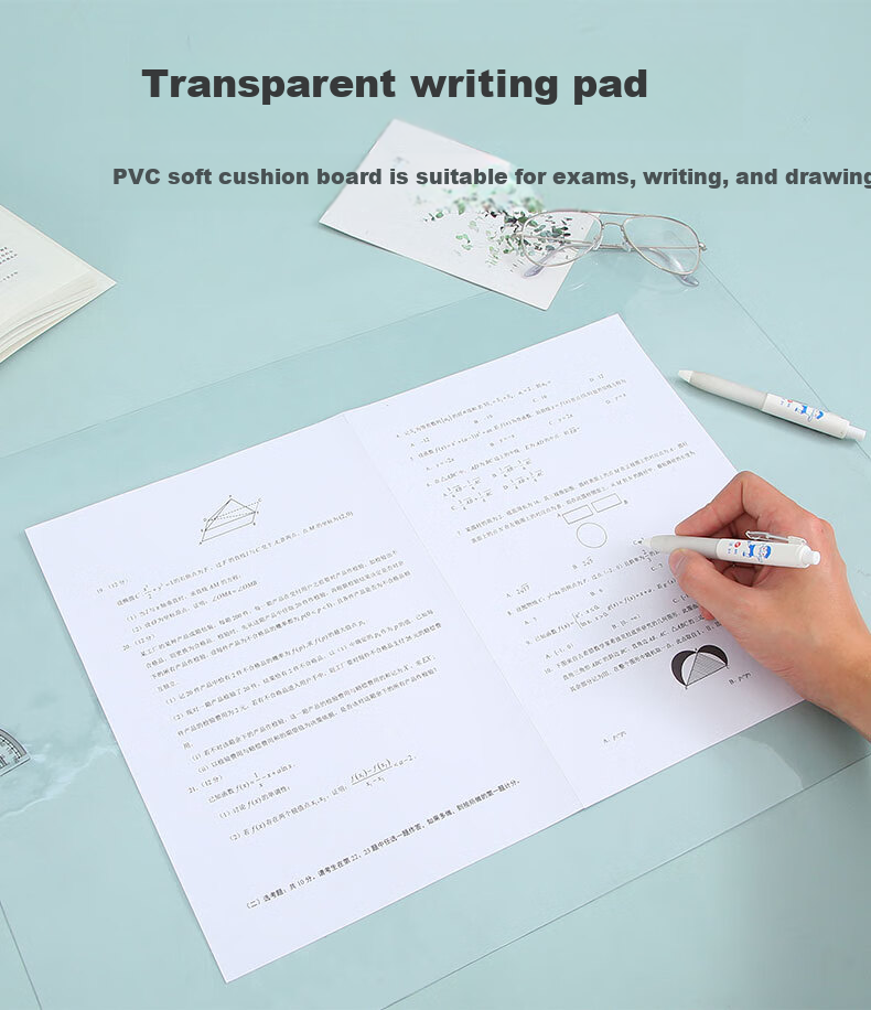 Licao A3 Frosted Transparent Exam Writing Pad, Soft Transparent Writing Board for School Exams, Transparent Pad for Essay Writing And Civil Service Exams, Soft Pad for Primary School Students' Calligraphy And Drawing 1