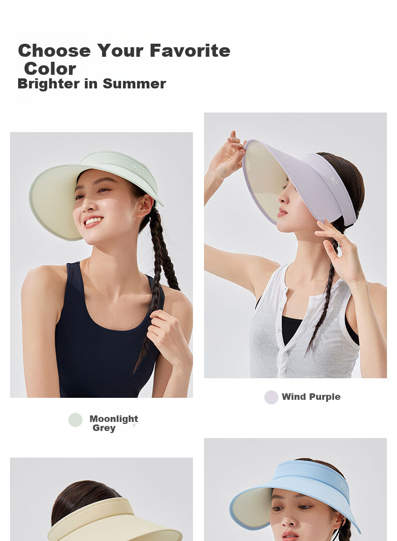 VVC Sun Protection Hat for Women, Summer Visor Cap, Outdoor UV Protection Sun Hat, Cycling Cap, Sunhat, Cream White 9