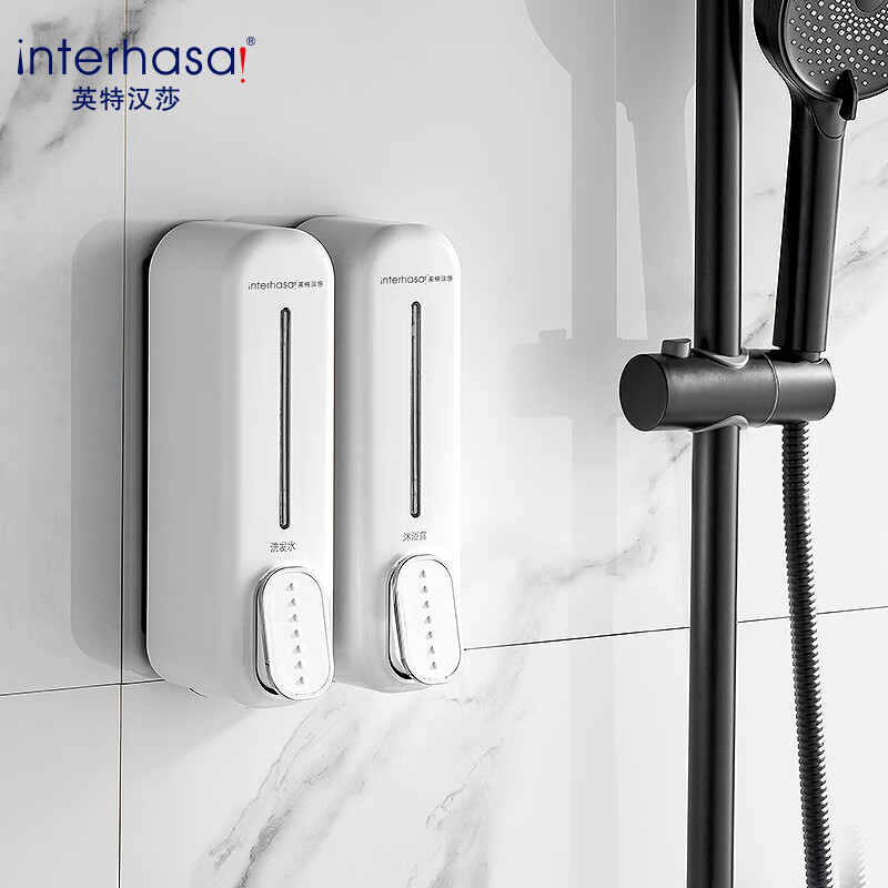 Диспенсер для мыла Interhasa F7020, настенный, двойной, для отеля, гель для душа, 700 мл, ABS-пластик