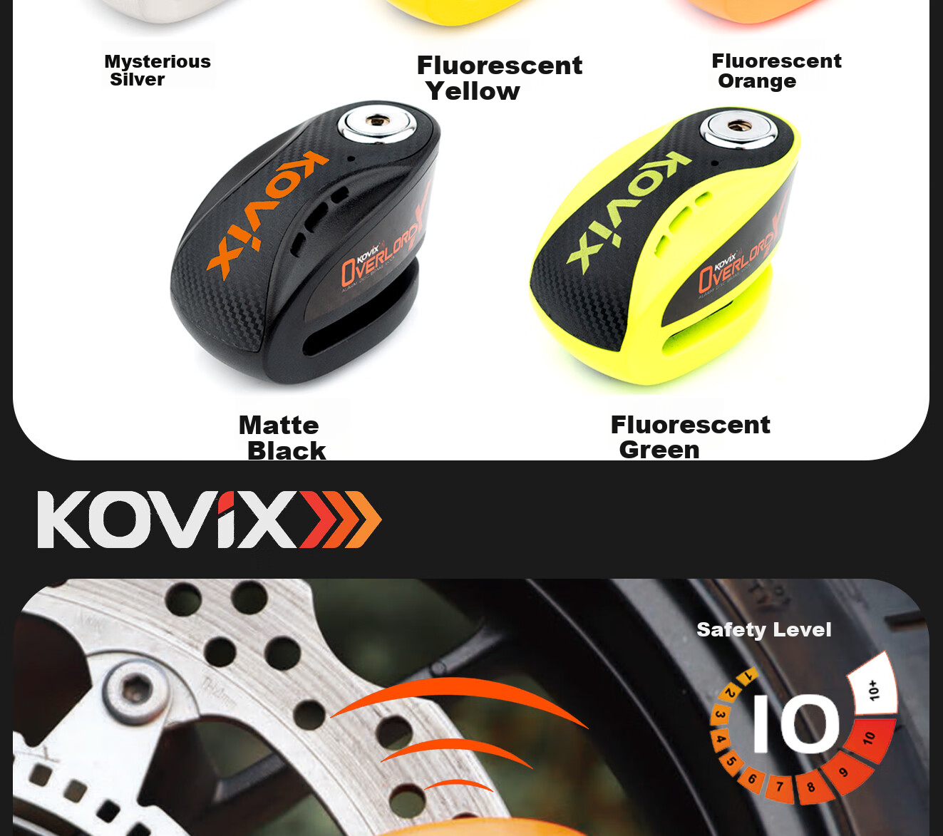 KOVIX KNX10 Motorcycle Disc Brake Lock, Alarm Lock, Mountain Bike Anti-Theft Lock, Electric Bike Lock, Waterproof Brake Disc, Scooter Lock 5