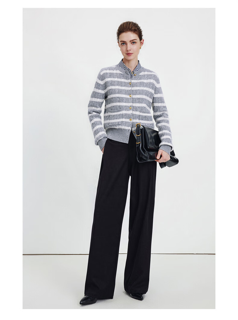 Navikail [Celebrity Style] Italy Small Sailboat Women's 25 New Full Wool Knit Cardigan Jacket 2334095501 25