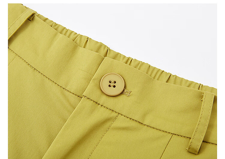 Dme [Naked Feel Experience Series] Summer Comfortable Elastic Waist Nine-Point Pants, Cotton Stretch Straight-Leg Women's Casual Trousers 6