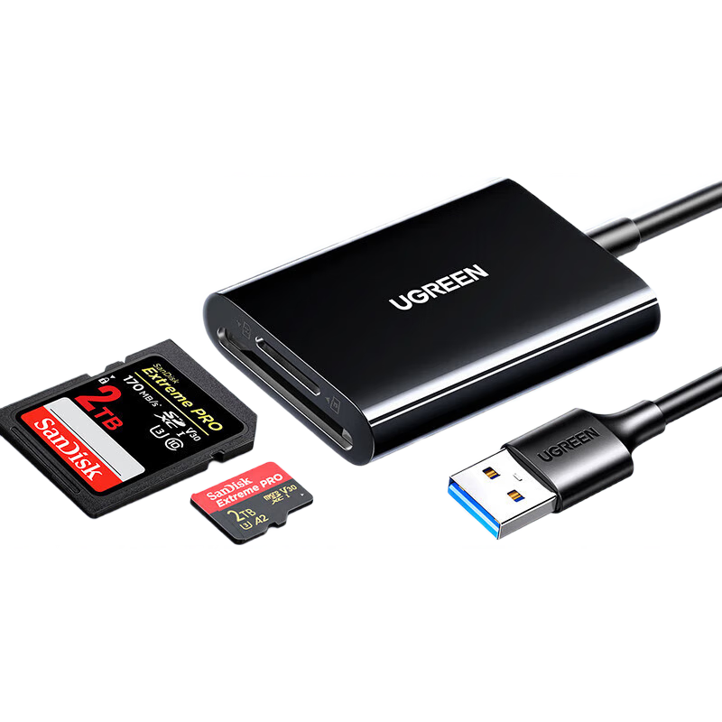 UGREEN USB Card Reader, High-Speed SD/TF 4.0 Dual-Function Storage Card Reader, Compatible with Computers, Phones (Apple 17/16/iPad), And Cameras