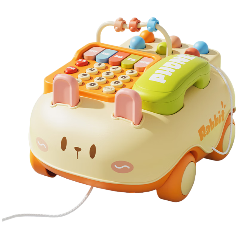 COODORA Telephone Toy for 1-3 Year Old Babies, Early Education Musical Mini Phone, Realistic Landline, Multifunctional Educational Gift