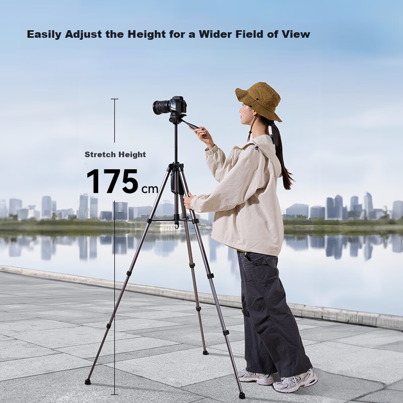 Llano Camera Tripod for DSLR, Mirrorless, Smartphone And Action Cameras Professional Grade Support Suitable for DJI Pocket 3, Fuji, Nikon, Sony Anti-Shake Shooting Tripod Portable Live Streaming