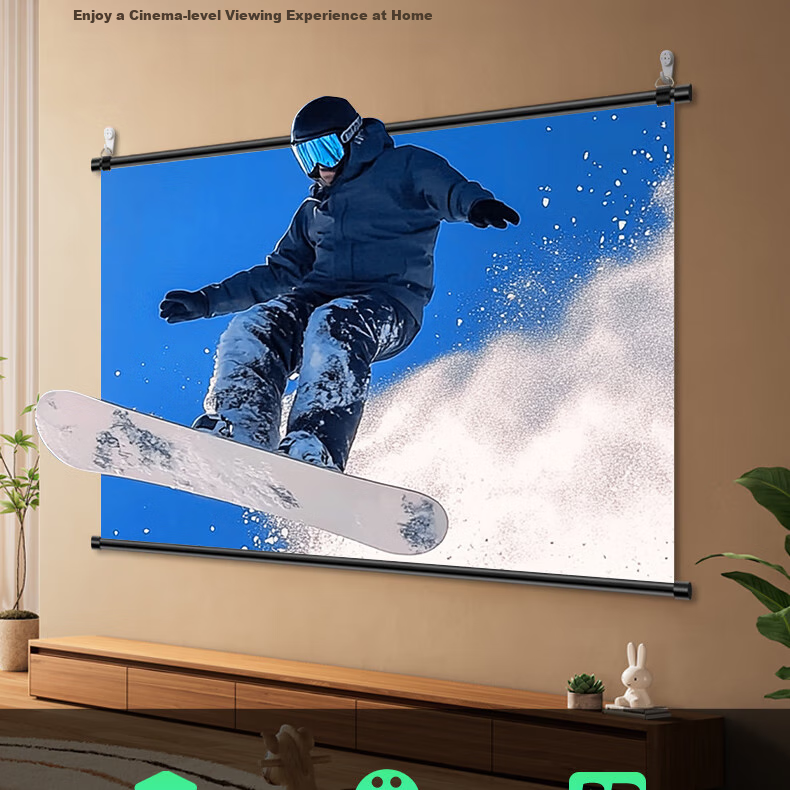 JINGMI Projection Screen BG1 Photon Screen 100 Inch 16:9 Wall-Mounted Screen No Drilling Required for Home And Office Use Compatible with XGIMI, Jmgo, Dangbei, Xiaomi Three-Color Laser Projectors Scree 7