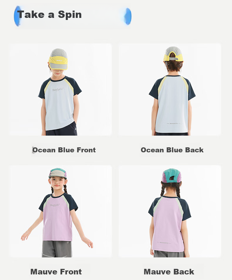 BANDOCIN Parent-Child Quick-Dry Clothing for Boys And Girls, Summer Lightweight Short-Sleeve T-Shirt, Stylish 2026 New Style, Xuanfenzu Color, Size 120 5