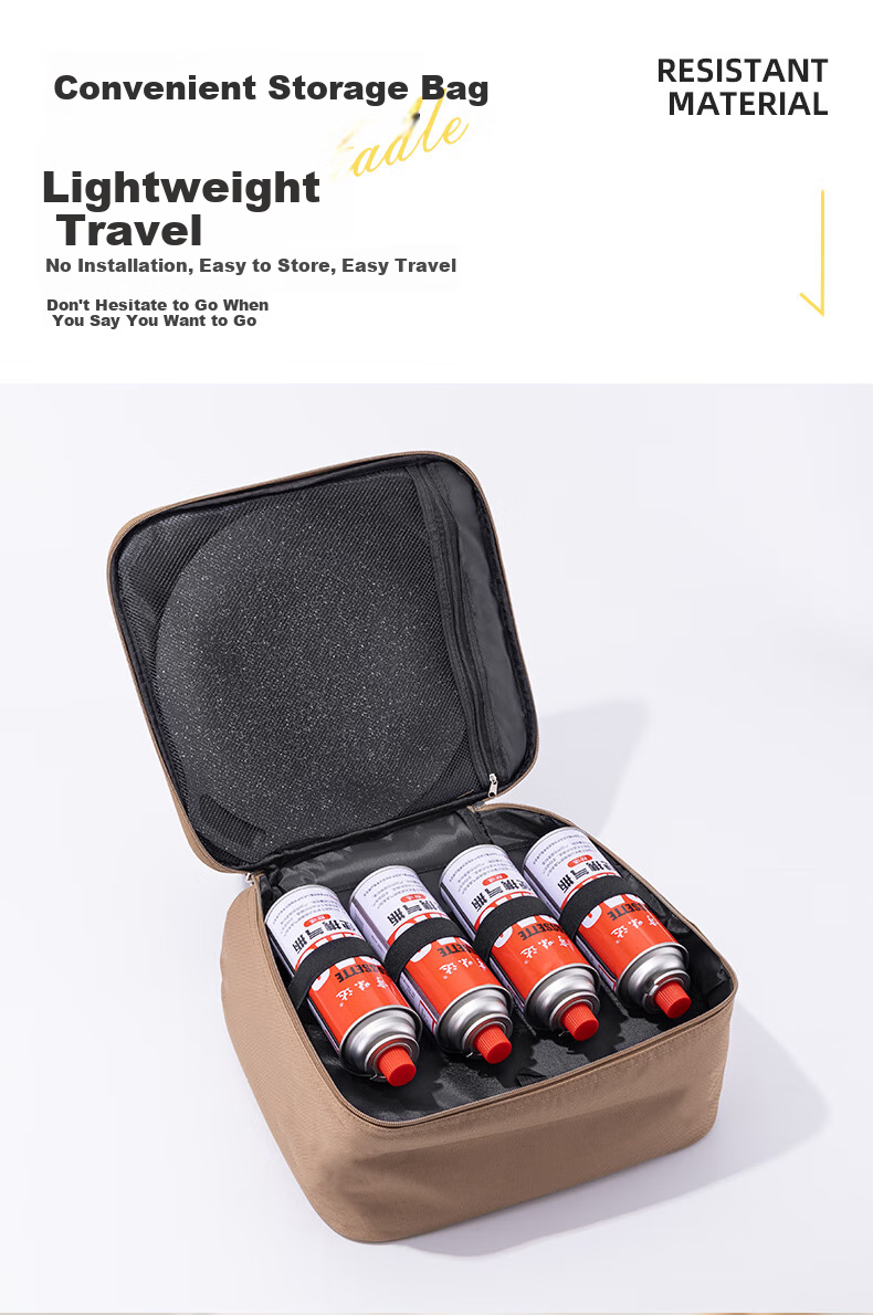 Mairuige [Barbecue Utensils], Portable Gas Stove, Outdoor Cooking Equipment, Compact Magnetic Gas Canister Storage Bag Set 17
