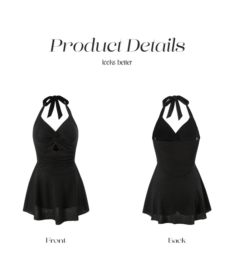 Agliondy Plus Size Halter One-Piece Swimsuit for Women, Slimming and Flattering, Elegant High-End Square Leg Design, 2025 New Resort Collection 14