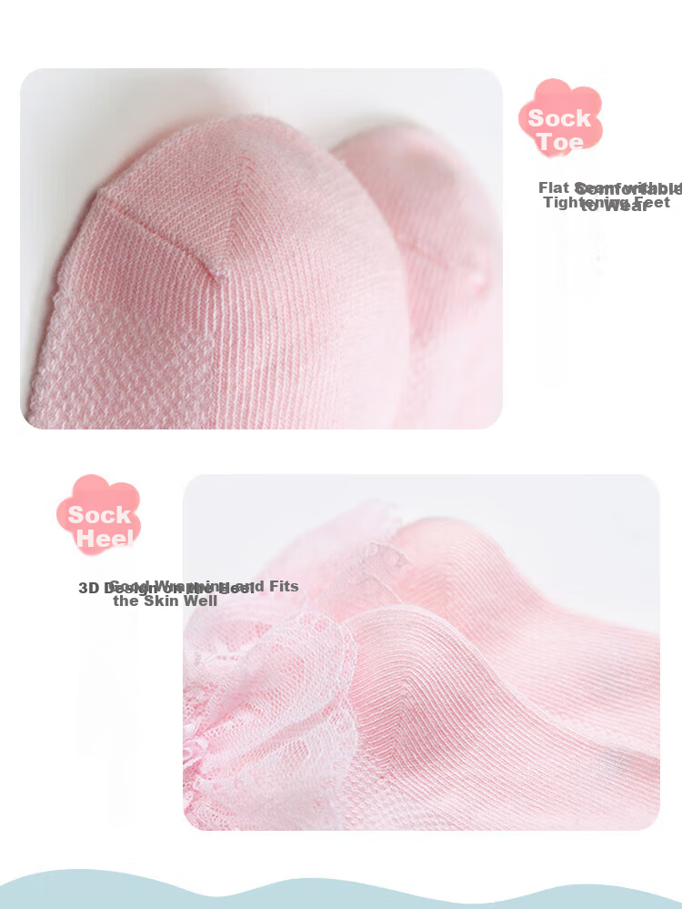 9i9 Children's Socks Girls Spring Autumn Lace Princess Socks Latin Dance Short Socks F21 Pink+White 4 Pairs S 8