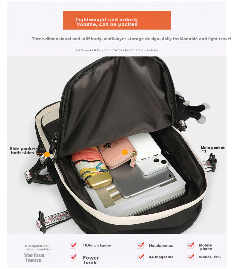 Viney Backpack for Men And Women, Large Capacity Lightweight School Bag for Middle School High School College Students, Travel Bag Trendy Business Laptop Bag High Aesthetic Value 4-6 Grade Elementary School Students Lightweight Travel Bag Simple Casual Outdoor Hiking 2