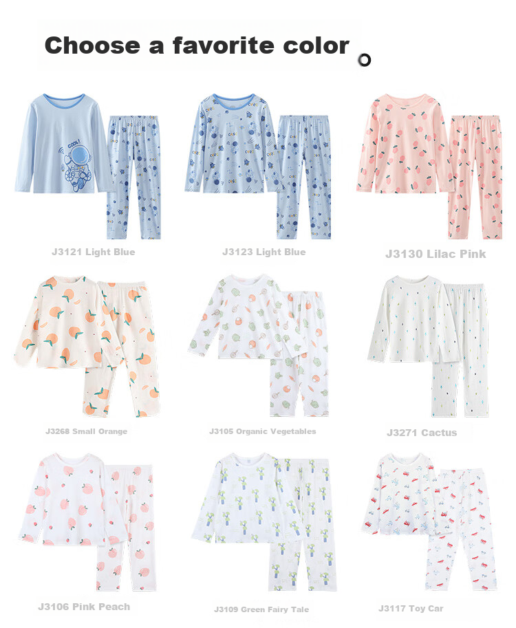 Hodo Kids Children's Pajamas Boys and Girls Cotton Long Sleeve Long Pants Set Spring Summer Pullover Air Conditioning Suit H031-5 150 5