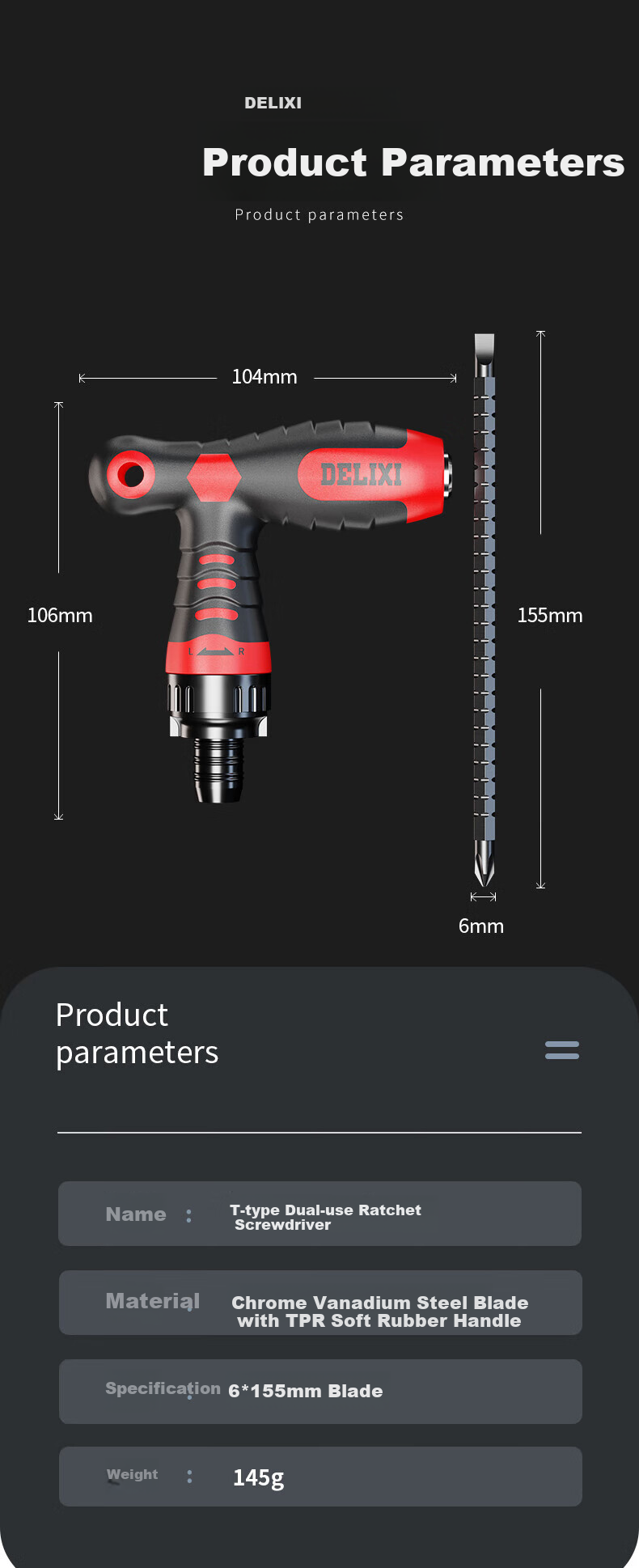 DELIXI Ratchet Screwdriver Tool Set, Star-Shaped Screwdriver, Multi-Functional Household Special-Shaped Screwdriver, Phillips And Flathead Screwdriver Set 6