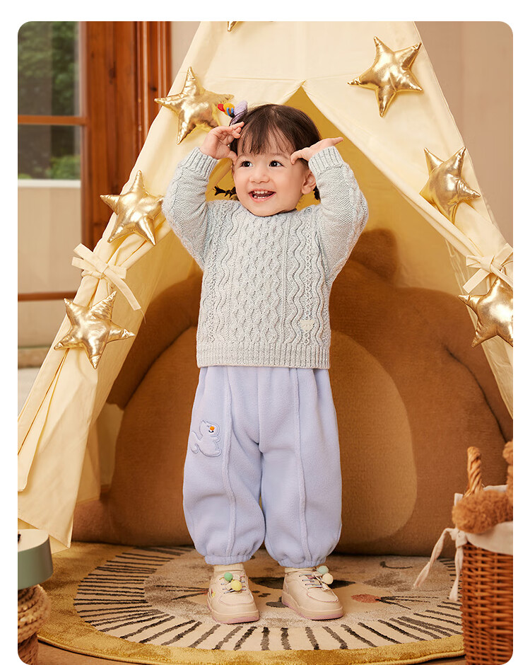 BALABALA balaOne Girls' Sweater 2025 Winter Cable Knit Pullover Boys' Baby Knitwear 208425103206 2
