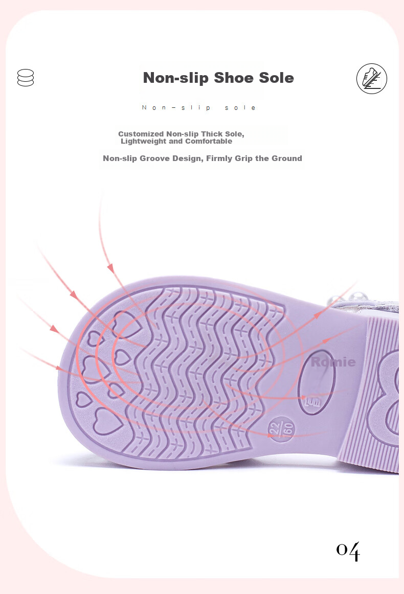 Follow Me Girls' Sandals, Summer New Style Soft-Soled Closed-Toe Princess Shoes, Toddler Non-Slip Crystal Shoes, Pearl White, Size 30 4