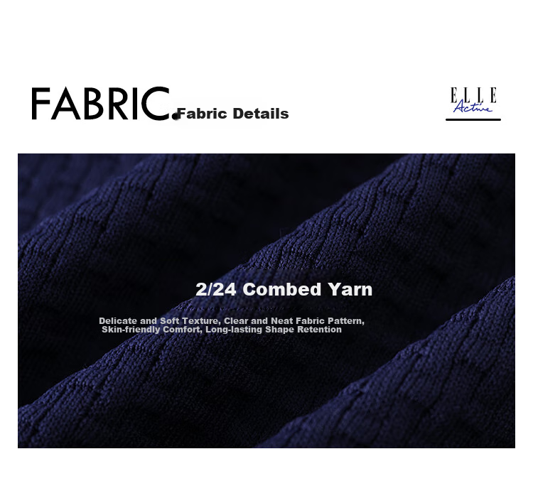 ELLE ACTIVE Waffle Texture Knit Cardigan for Women, Spring And Summer Contrasting Colors Elegant Slimming Comfortable Commuter Style Navy Blue S 4